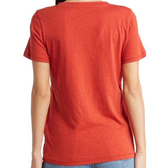 Madewell Whisper Cotton V Neck Tee in Orange, Women’s Size Small, T Shirt - Picture 2 of 10